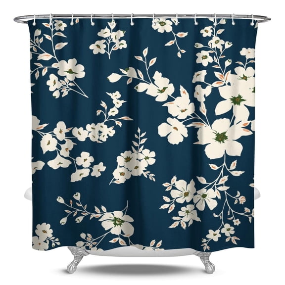 Waterproof Pioneer Shower Curtain 84x72 Inch Polyester Unique Colorful Floral Shower Curtain for Bathroom Hotel Home Decor with 12 Plastic Hooks