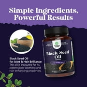 Natures Craft Cold Pressed Black Seed Oil Supplement Capsules with Omega 3 6 9 for Hair, Skin & Nails, Halal, 120 Count