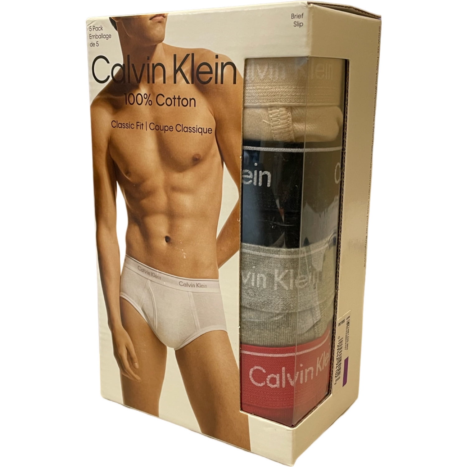 NEW Calvin Klein Men 5 Pack Hip Brief 100% Cotton Classic Fit 2XL/XXL  Assorted Light Beige//Army Green NB1425-902 
