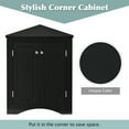 thumbnail image 5 of Corner Cabinet for Bathroom, Black Triangle Bathroom Storage Cabinet with Adjustable Shelves, Wooden Freestanding Floor Cabinet for Home Kitchen Living Room Entryway, Bathroom Organizer Space Saver, 5 of 13