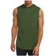 thumbnail image 2 of Blusa sin mangas con capucha para hombre, color liso, informal, deportiva, sin mangas, con capucha, de poliéster, 2 of 5