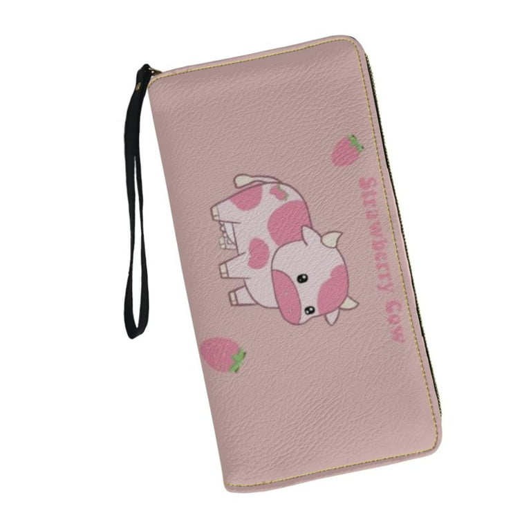 Pzuqiu Breast Cancer PU Leather Slim Wristlet Wallets for Women Pink Ribbon Girls Identity Card Long Wallet Case Large Capacity Purse Clutch