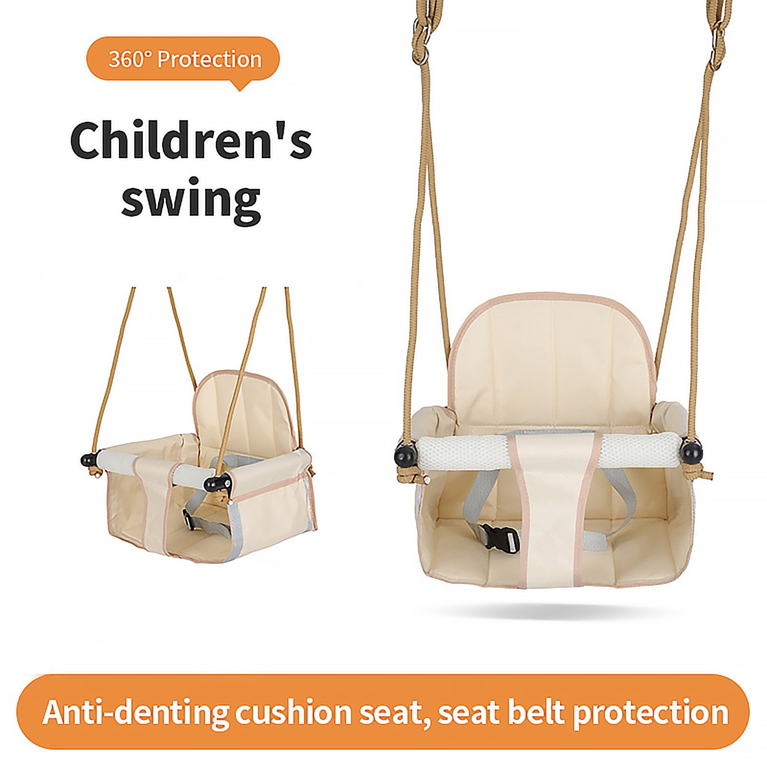 LINXUXIE Toddler Swing,Heavy Duty Rope Anti-Slip Swing Seat Suitable for Indoor & Outdoor, Birthday Gifts for 1-3 3-5 5-8 Year Old