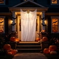 thumbnail image 5 of 10ft Tall Halloween Black Gauze Hanging Ghost Prop, Sound Activated Light Up Skull Ghost, Spooky Large Decor for Outdoor Indoor House Horror Party, 5 of 9