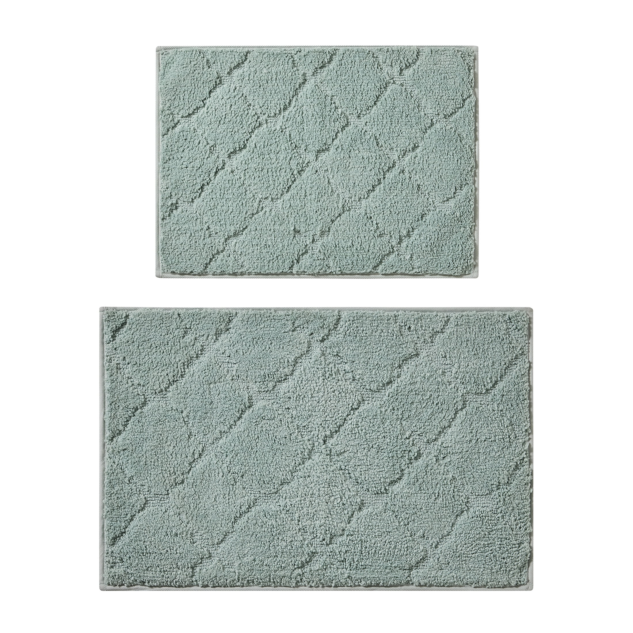 Mainstays 15-Piece Green Leaves Bathroom Set – Nature-Inspired Shower Curtain, Bath Rugs & Hooks, Washable Polyester