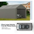 thumbnail image 3 of GOJOOASIS 10 x 20 Heavy Duty Carport Canopy with Removable Sidewall, Water-Resistant Portable PE Garage with All-Season Tarp Gray, 3 of 7