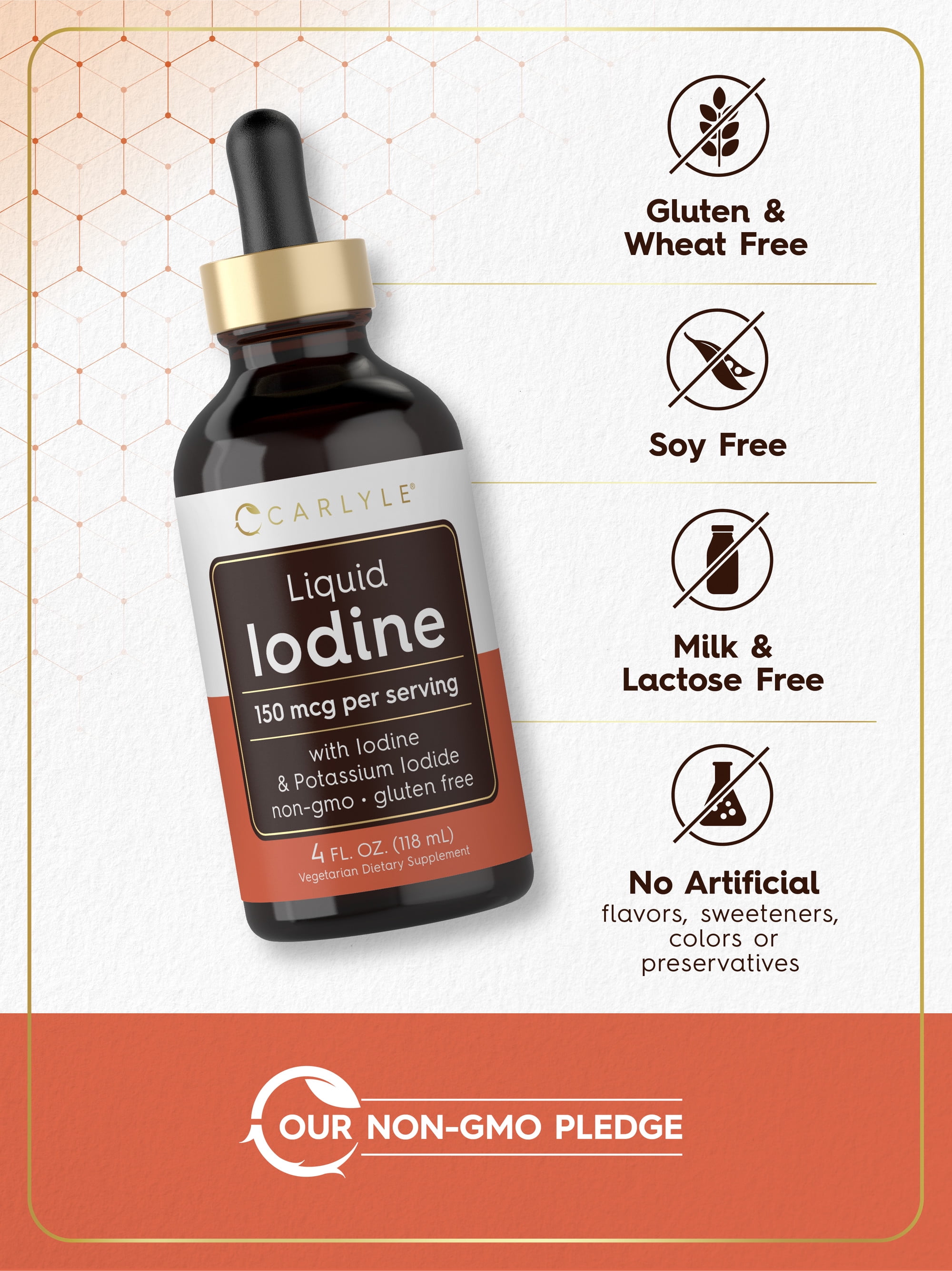 Carlyle, Liquid Iodine Drops, 4 fl oz, 150 mcg, Vegetarian Formula
