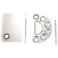 thumbnail image 1 of Makeup Mixing Palette Stainless Steel Cosmetic Palette Professional Nail-art Palette With Spatula T, 1 of 4