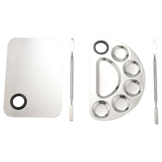 Makeup Mixing Palette Stainless Steel Cosmetic Palette Professional Nail-art Palette With Spatula T