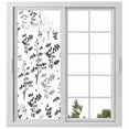 thumbnail image 2 of Black Grey Botanical Window Privacy Film, Watercolor Spring Floral Summer Leaf Static Cling UV Sun Blocking Tint Film Heat Control Windows Films for Bedroom Bathroom, Window Stickers 23.6"x59", 2 of 8