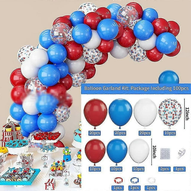 British National Day Balloons Decorations Set, Red White Blue Latex Balloon Arch Kits For 2023 England Street Royal Party