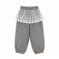 thumbnail image 3 of Asxite Toddler Girls Plaid Lace Detail Loose Breathable Casual Pants Elastic Waist Summer 5-15 Y, 3 of 7