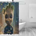 thumbnail image 3 of Cortina de ducha Baby Yoda, opaca, para baño, impermeable, resistente al moho, bloquea la privacidad, probador, patrón de impresión fina con arte de patchwork, 60 x 72 pulgadas, talla única., 3 of 8