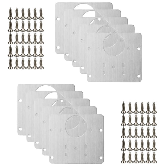 10 Pack Cabinet Hinge Repair Plate, Stainless Steel Door Repair Plate Without Hinge