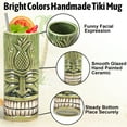 thumbnail image 3 of Tiki Mugs Cocktail Set of 4 - Large Tumblers Ceramic Hawaiian Luau Party Mugs Drinkware, Cute Exotic Cocktail Glasses, Tiki Bar Professional Hawaiian Party Barware, 3 of 6