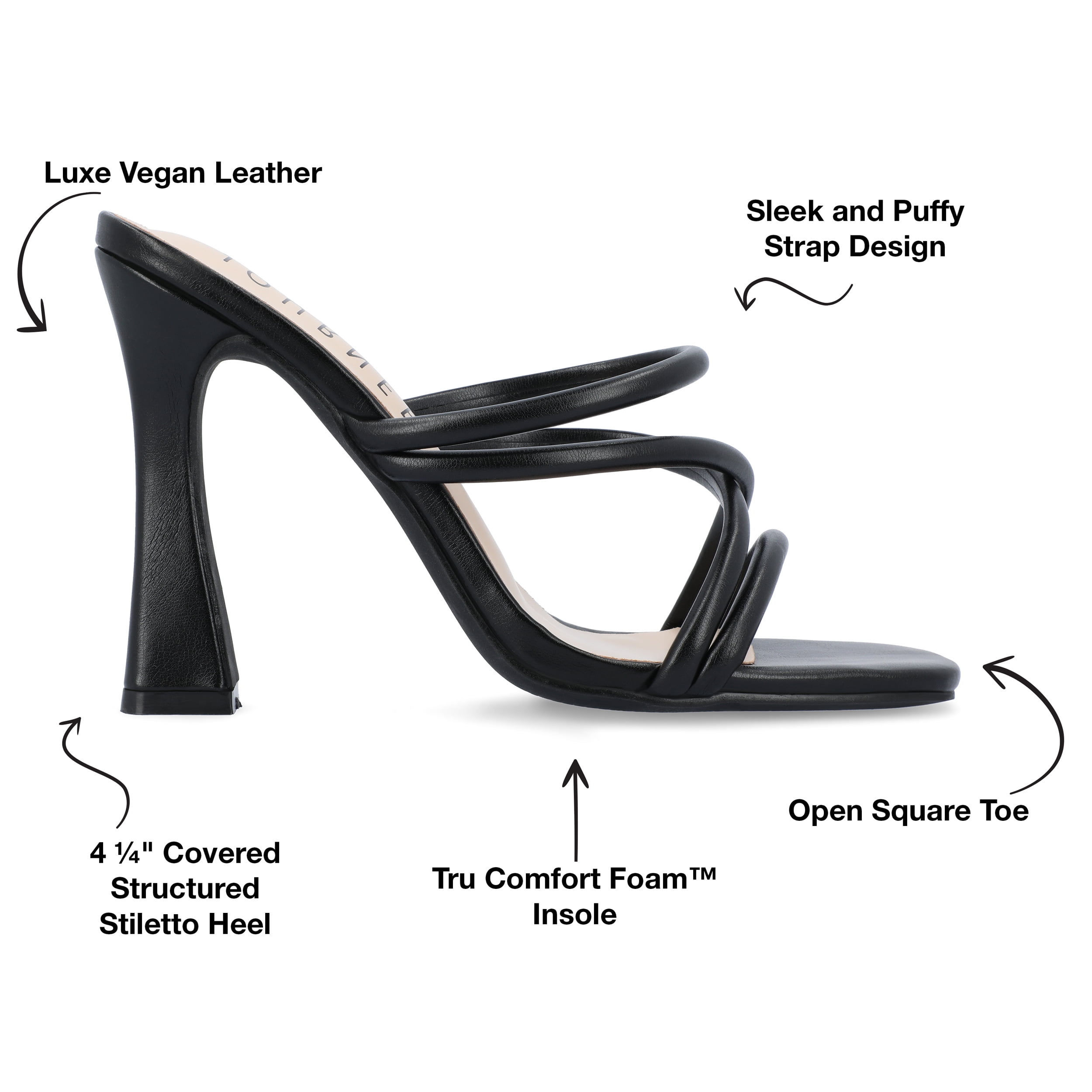 Journee Womens Louisse High Heel Open Toe Sandals
