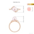 thumbnail image 5 of Angara Classic Japanese Akoya Cultured Pearl Bypass Ring in 14K Rose Gold for Women | June Birthstone Jewelry for Her, 5 of 8