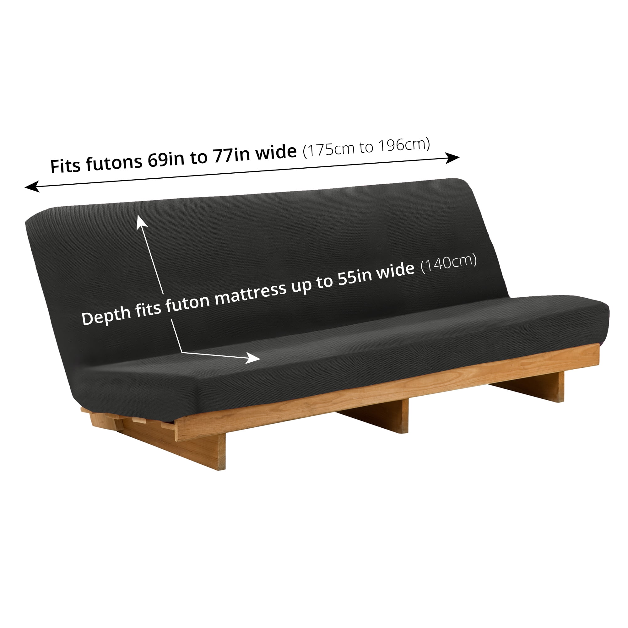 Mainstays Pixel 1-Piece Stretch Futon Slipcover Furniture Cover, Black