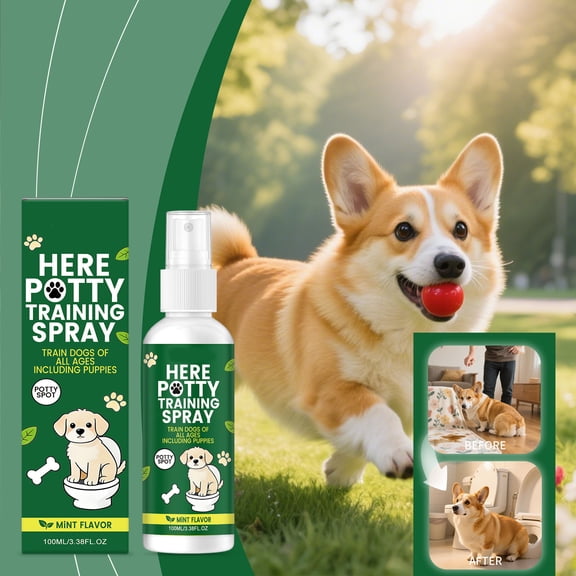 Dog Potty Training Spray, 100ml No Go Here Puppy Training Spray, Urination Marking Deterrent, Effective Training Tool for Multi-Dog Household Indoor Outdoor Use