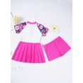 thumbnail image 6 of HULIJA Kids Girls 2 Piece Swimsuit Set Sun Protection Rashguard Shirts Bathing Suit Skirts Swimwear Rose Red 4, 6 of 7