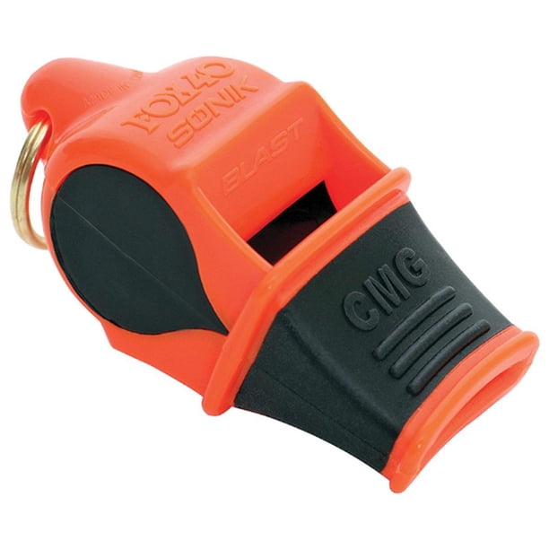 Silbato de seguridad Fox 40 Sonik Blast CMG con cordón separable, multicolor, negro y blanco