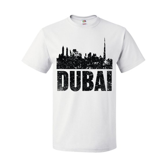 Inktastic Dubai City Skyline with Grunge T-Shirt