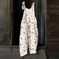 thumbnail image 7 of Iaqnaocc Jumpsuits For Women Plus Size Floral Print Sleeveless Jumpsuits Rompers Casual Adjustable Strap Jumpsuits Trendy Overalls Wine XL, 7 of 7