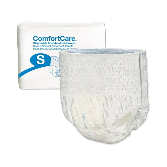 ComfortCare Disposable Absorbent Underwear, 10.1 oz Capacity, Small (22? - 36?), 80-125 lbs-Bag of 25