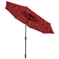 thumbnail image 2 of Gymax 10 ft Patio Table Market Umbrella Yard Outdoor w/ Solar LED Lights Burgundy, 2 of 8