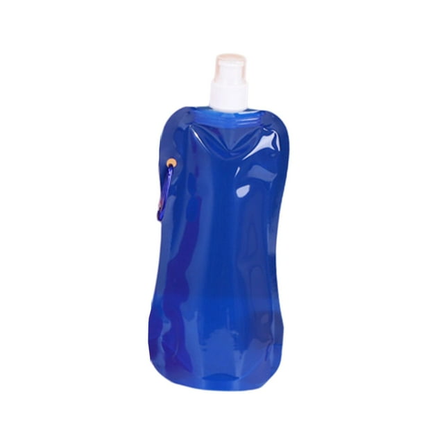 Bouteille d'Eau Pliable, Bouteille d'Eau Réutilisable et Durable Pliable, Sac d'Eau Portable pour l'Escalade, les Sports, les Voyages, le Vélo, le Camping Bleu