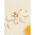thumbnail image 5 of Nygoyerh Baby Girls Summer Romper 6M 12M 18M 24M Peach Print Playwear Sleeveless U Neck Bodysuits Side Tiered Ruffled Outfits with Headband Newborn Infant Clothing, 5 of 8