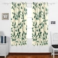 thumbnail image 2 of Leaves in Cream Blackout Curtain Panels 63x55in Drapes Privacy Assured for Living room Bedroom Bathroom 2 panels set, 2 of 5