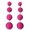 Fuchsia/Gold-Tone, variant on Women's Quadruple Thread Floral Bottom Lantern Ball Dangle Earrings, Brown/Gold-Tone