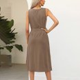 thumbnail image 4 of KBODIU Womens Dresses Solid Sleeveless Round Neck Backless Casual Birthday Mothers Day Gifts Summer Dresses for Women 2023 Khaki L, 4 of 5