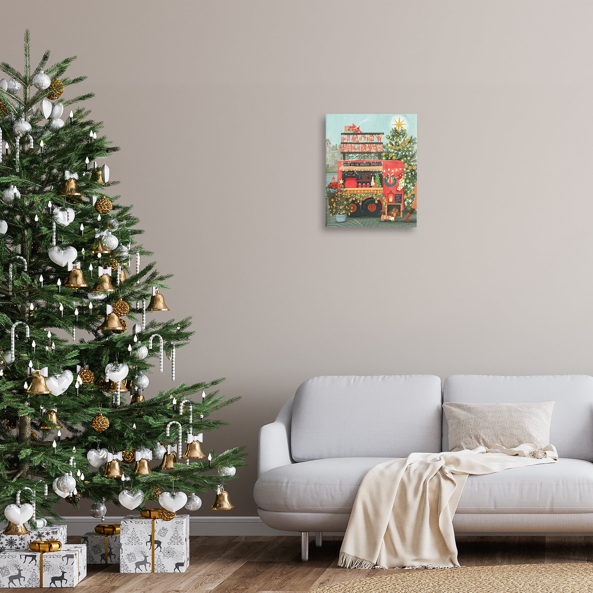 Stupell Industries Christmas Beverage Truck Holiday Painting Gallery Wrapped Canvas Art Prints Wall Art, 16 x 20