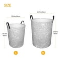 thumbnail image 5 of Fotbe Laundry Hamper With Durable Leather Laundry Basket Silver Glitter Thickened Waterproof Round Collapsible Laundry Hamper, Dirty Clothes Laundry Basket, 5 of 8