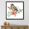 thumbnail image 3 of Designart 'Cotton Rose and Leaves With Robin Redbreast' Traditional Framed Art Print, 3 of 4