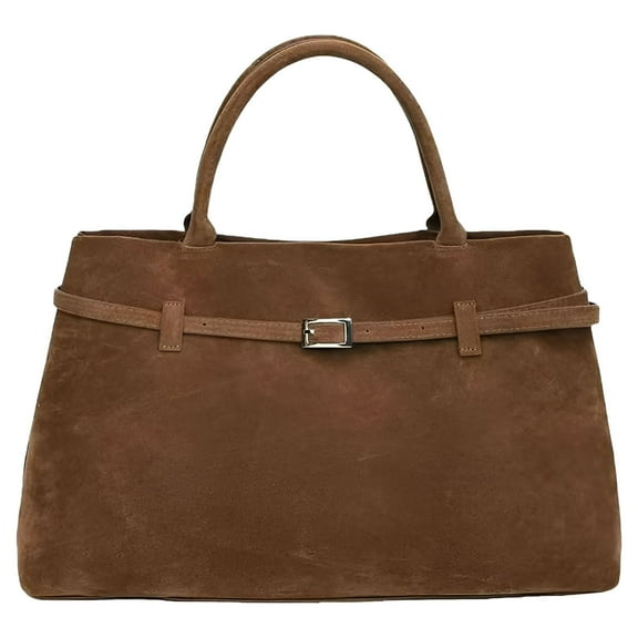GASTROPOD Suede Tote Bag Women Underarm Shoulder Bag Retro Vintage Top-Handle Purse Satchels Work Bag Fall Brown Suede Purse