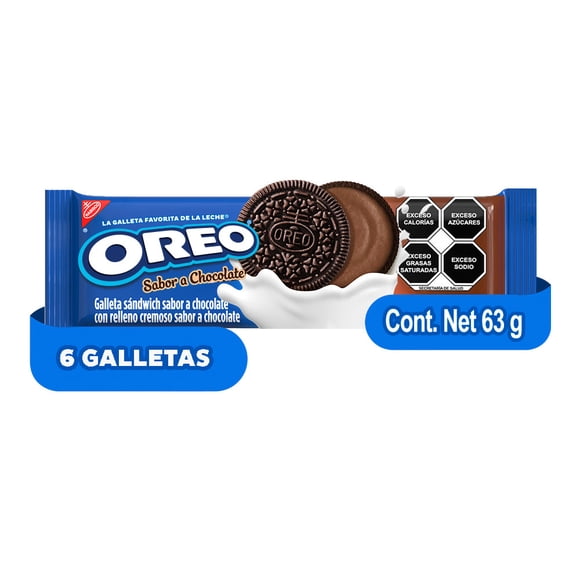 Galletas Oreo con relleno sabor chocolate 63G
