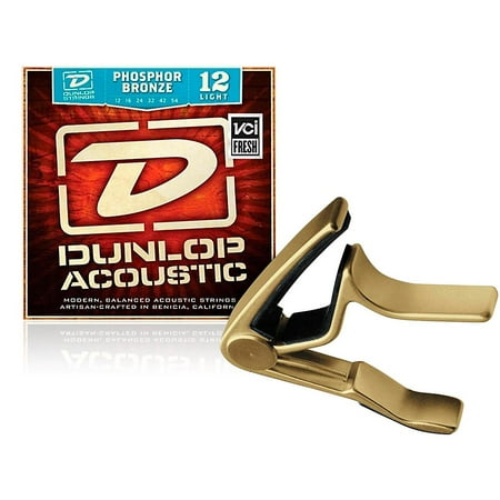 Dunlop Trigger Curved Gold Capo and Phosphor Bronze Light Acoustic Guitar