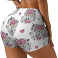 thumbnail image 2 of Xecao Cartoon Poodle Dog Print Workout Shorts for Women Soft Smooth Gym Yoga Scrunch Active Tennis Workout Running Shorts, 2 of 9