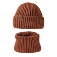 thumbnail image 4 of HNMKIU Winter Knitted Hat Scarf Set Thermal Unisex Ear Warmer Neck Cozy Cold Weather Outdoor Skiing Camping Travel Brown - One Size, 4 of 5