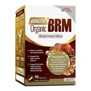 LABO Nutrition Bioactive Organic BRM - Advanced Immune Support & Maintain Natural Killer Cell Activity; 6 Therapeutic Mushrooms Lingzhi, Yunzhi, Maitake, Shiitake, Agaricus Blazei Murill & Cordyceps