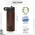 thumbnail image 4 of Yiaed Vintage Wood Print Water Bottle with Straw Lid, Stainless Steel Double Wall Insulated Water Bottle | Leak-Proof and Spill-Proof Water Bottle, 4 of 8