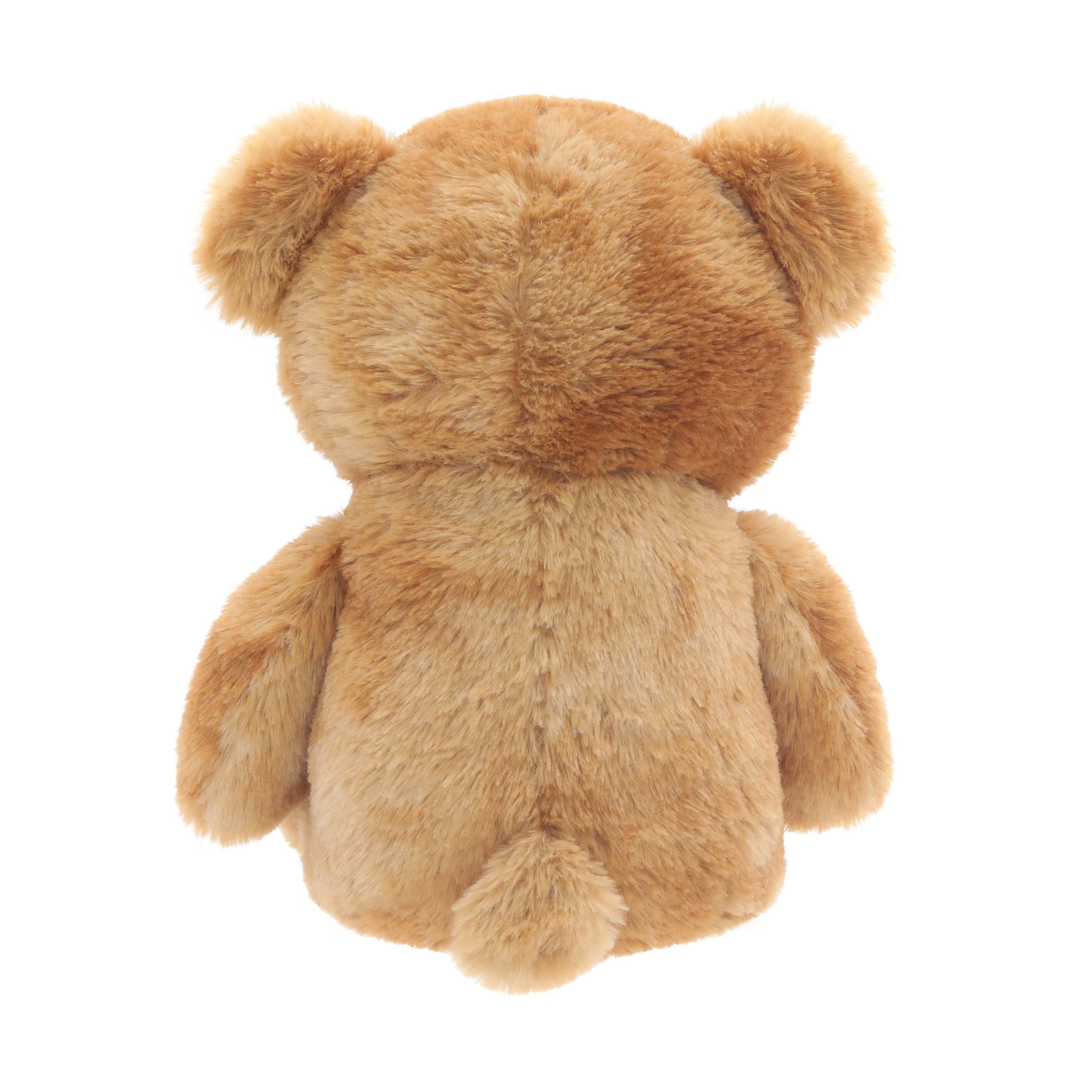Tan Teddy Bear 10-Inch Plush Stuffed Animal with Heart-Print Bow for Valentine's Day by Way to Celebrate