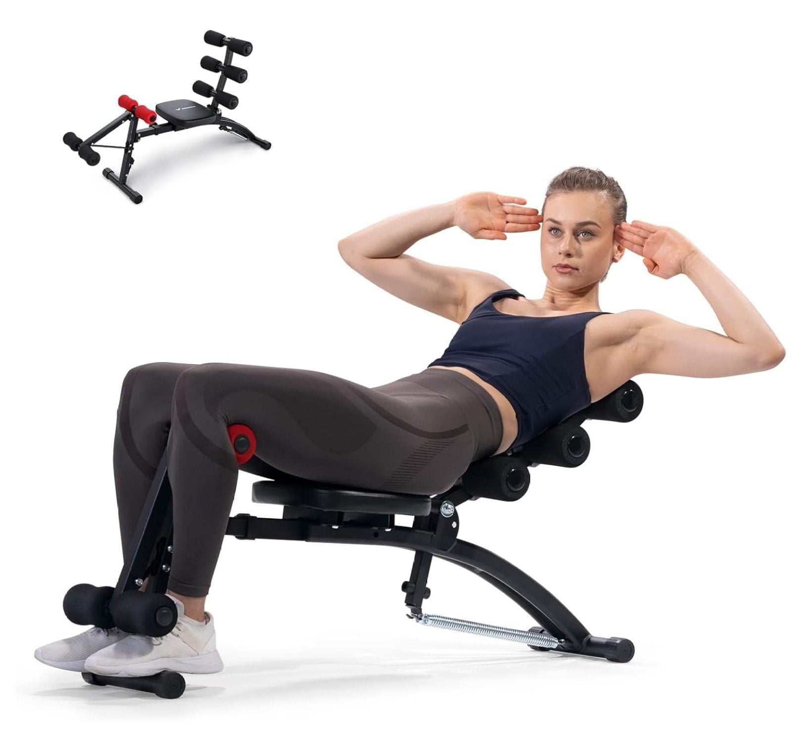 Pure Fitness Ab Crunch Sit-up Bench, Abdominal Trainer Foldable