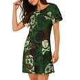 thumbnail image 2 of Naloa Camouflage Skull Print Women Nightgowns,Womens Loungewear,Short Sleeve Sleepwear,Comfy Ladies Nightdress, 2 of 6
