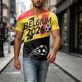 thumbnail image 6 of 2026 Soccer Cup Retro Jersey Henley for Men, Short Sleeve Button Neck Graphic Tee with Country Flag & Ball Print for Game Day & Summer Casual Wine S, 6 of 7