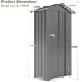 thumbnail image 2 of 2.5x1.4 FT Outdoor Storage Shed, Tool Shed with Waterproof Roof and Lockable Door,Metal Shed with Adjustable Open Shelves for Backyard Garden Patio Lawn,Black, 2 of 12
