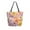 Summer Blossoms, variant on Open Top Canvas Tote Bag with Zipper Reusable Shopping Bag 13.5x15" Roomy Carryall Summer Blossoms